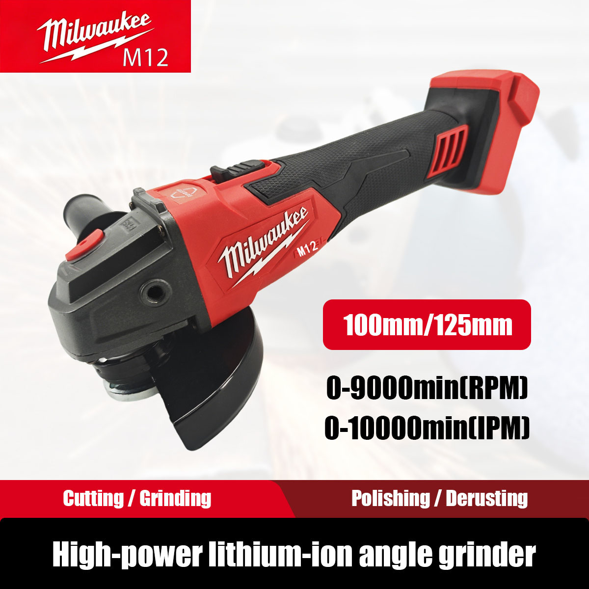 Brushless Angle Grinder Battery Powered - Smerigliatrice Angolare Senza Spazzole Milwaukee M12