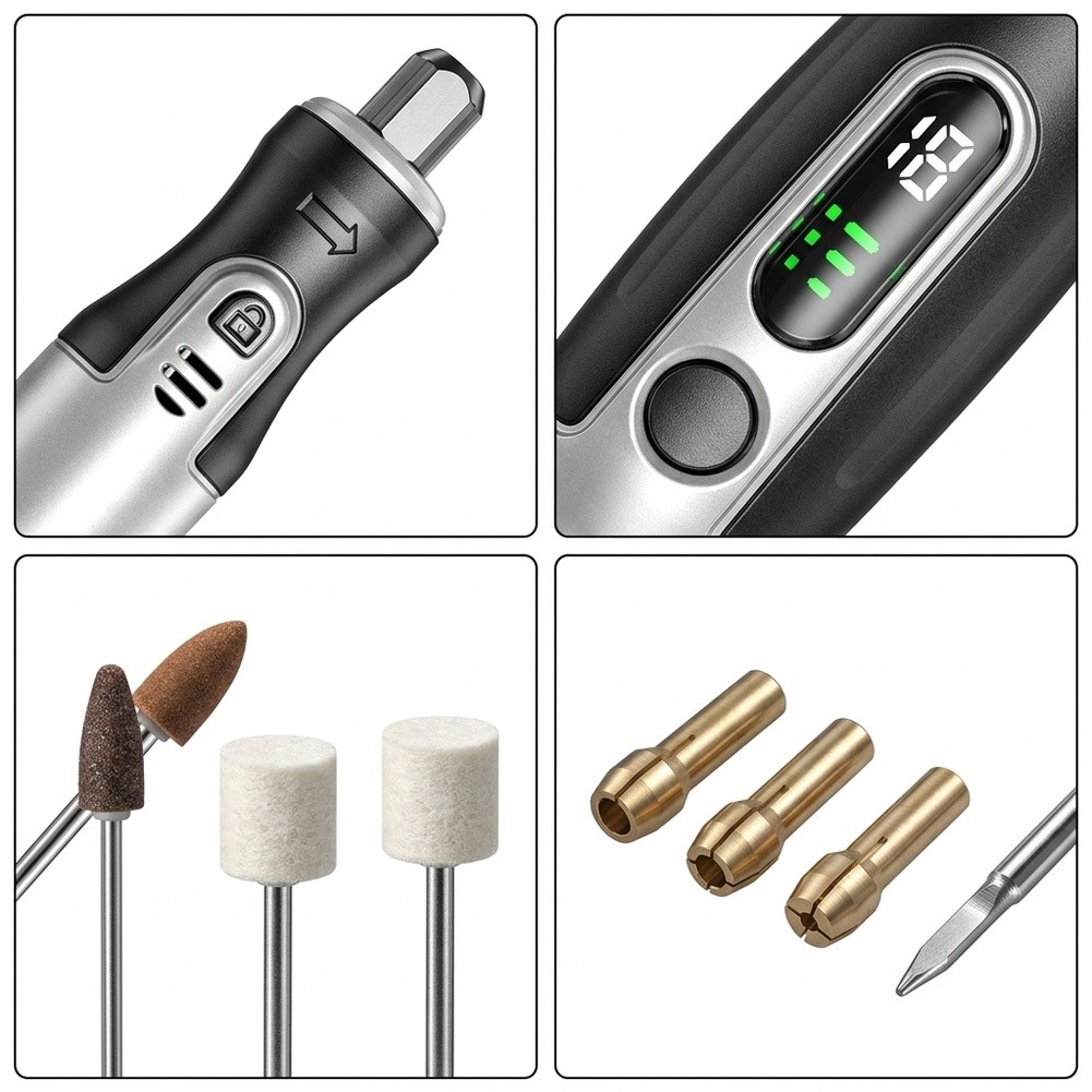Cordless Rotary Tool Kit Accessories - Kit Utensile Rotante Elettrico Senza Fili