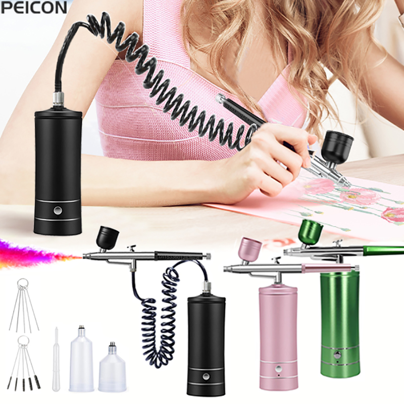 Airbrush Kit With Mini Compressor - Aerografo per verniciatura con compressore Mini