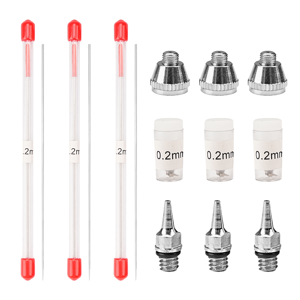 Airbrush Kit With Mini Compressor - Set da 1/3 pezzi di ugelli