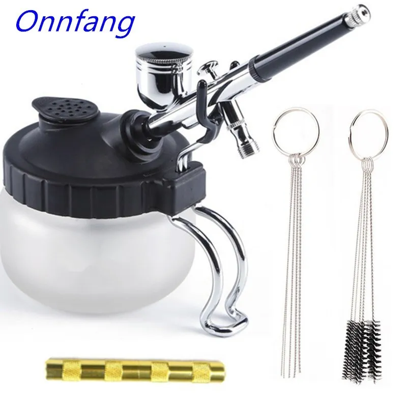 Airbrush Kit With Mini Compressor - Airbrush pulizia Pot stabilizzatore portabottiglie stazione