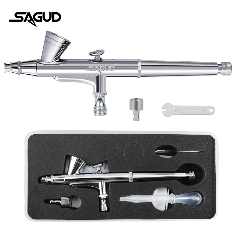 Airbrush Kit With Mini Compressor - SAGUD Aerografo Modello SD-135 Kit set