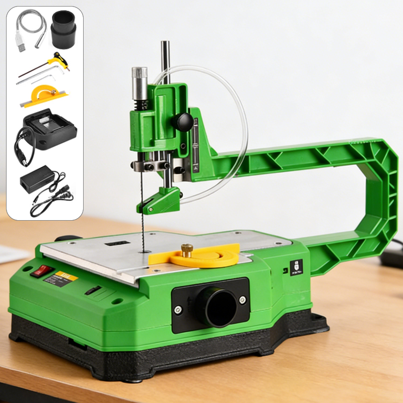 Mini Table Saw For Woodworking - Sega Elettrica da Tavolo Curva, Multifunzione,