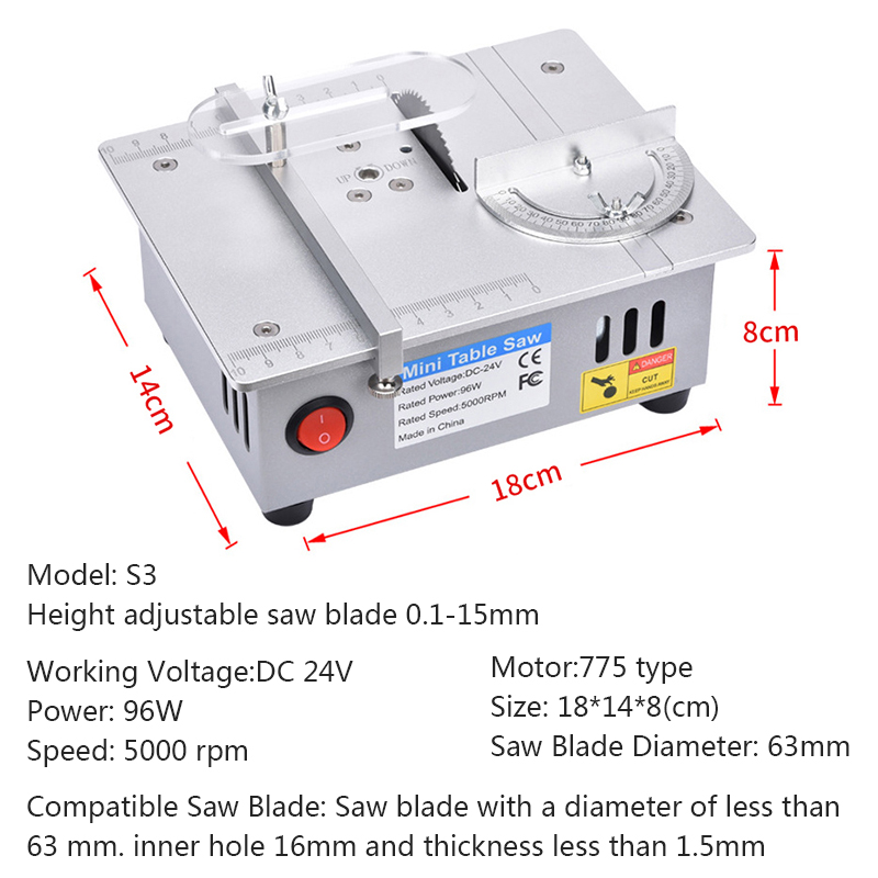Mini sega da tavolo 96W 5000RP - Mini Table Saw For Woodworking recensione e prezzo
