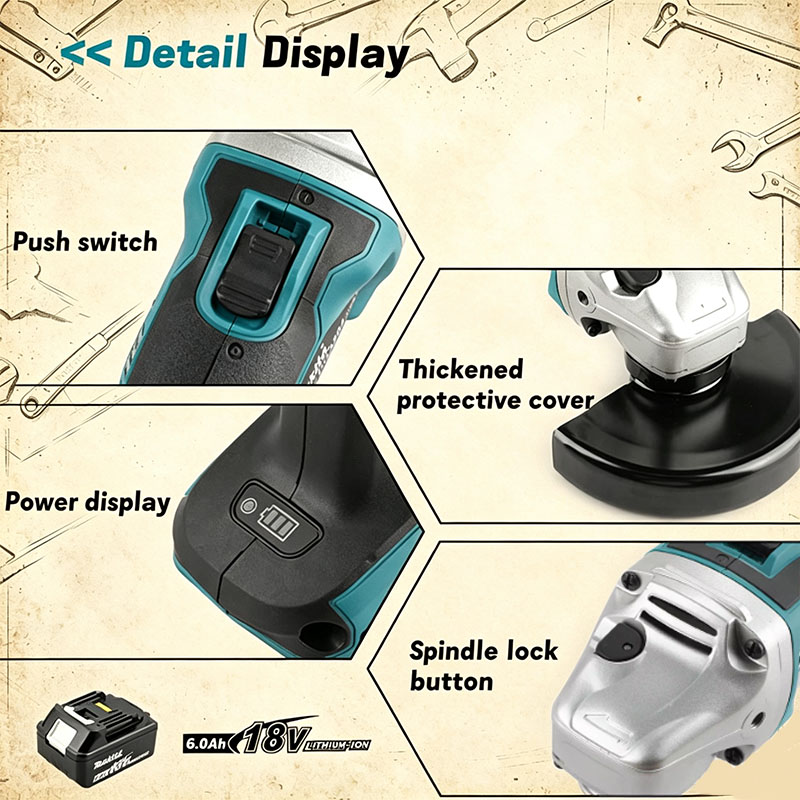 Makita DGA504 18V 6.0Ah 125mm  - Brushless Angle Grinder Battery Powered recensione e prezzo
